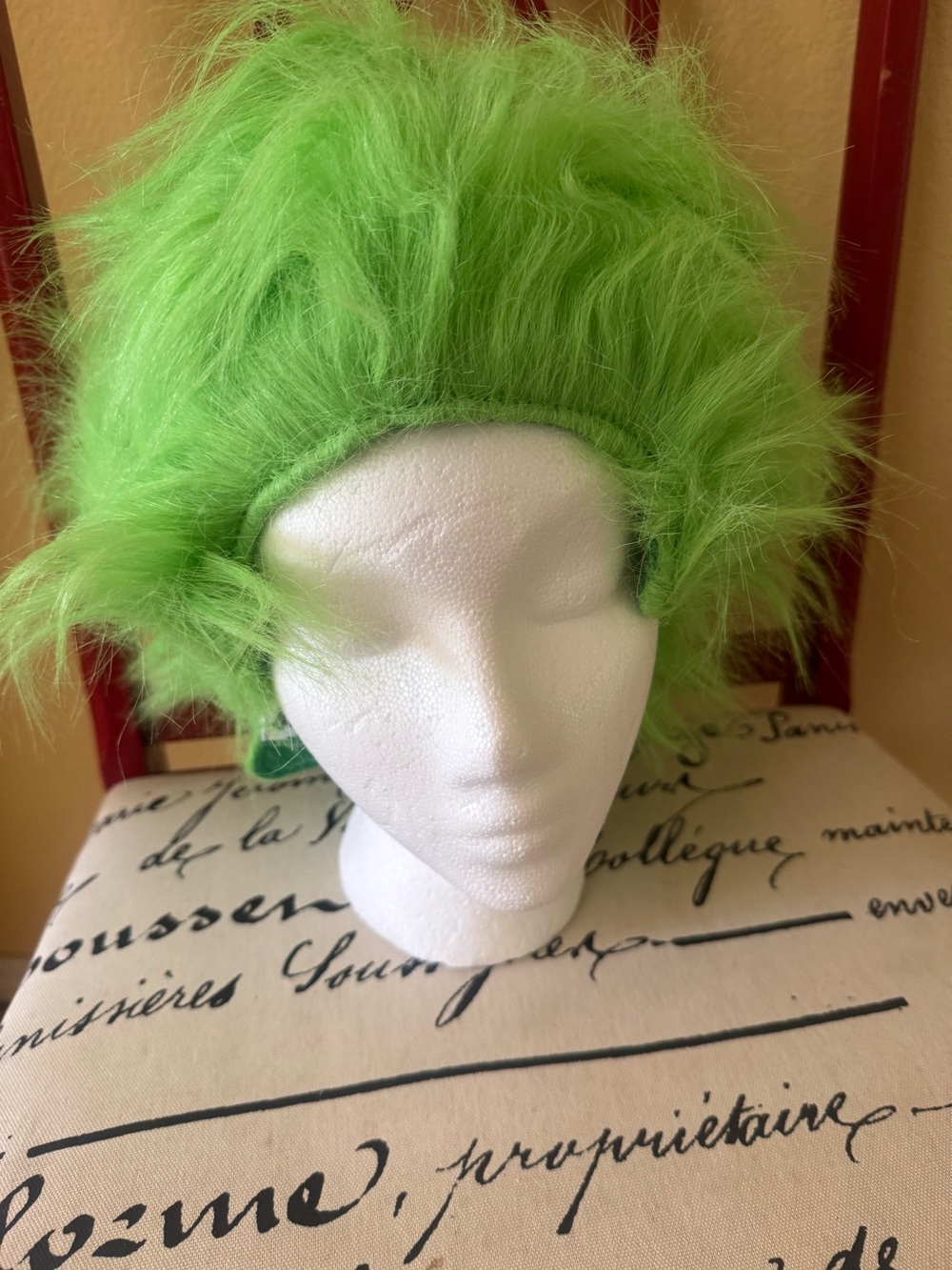Green Fuzzy Adjustable Wig NEW